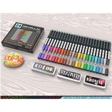 24 Metallic Paint Markers Set - Extra Fine Tip