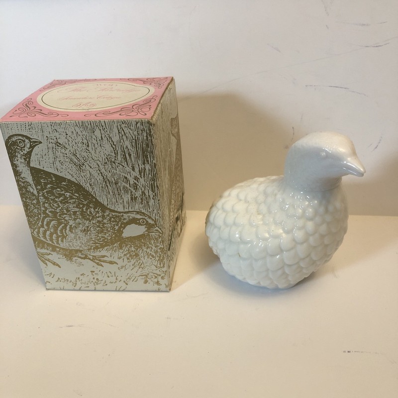 Vtg 70s Avon THE PARTRIDGE Partially Full 5 oz Topaze Cologne Glass Bird Bottle