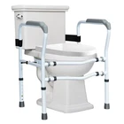 Steel Safety Toilet Rail w/ Created Fixable Clamp Adjustable Handicap Frame