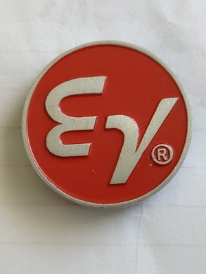 vintage EV Electro-Voice ElectroVoice Badge Logo Emblem Round Aluminum