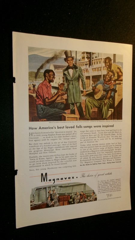 (5) different MAGNAVOX ads ...1940s...WALTER RICHARDS artwork...CHALIAPIN art...
