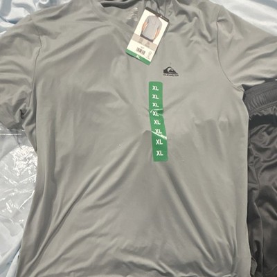 Quiksilver EveydaysurfMen's Gray Crew Neck Short Sleeve Stretch Logo T-Shirt XL 