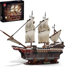 2076Pcs Pirate Ship Building Blocks Set MOC Mayflower Model Toy w/LED Lights
