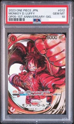 PSA 10 Monkey D. Luffy ST01-012 Eiichiro Oda Signed One Piece Card