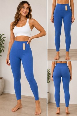Wilo the Label Leggings Women s Medium Blue High Rise Ribbed Activewear NWT  