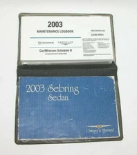 2003 Chrysler Sebring Factory Original Glovebox Owners Manual Book Portfolio