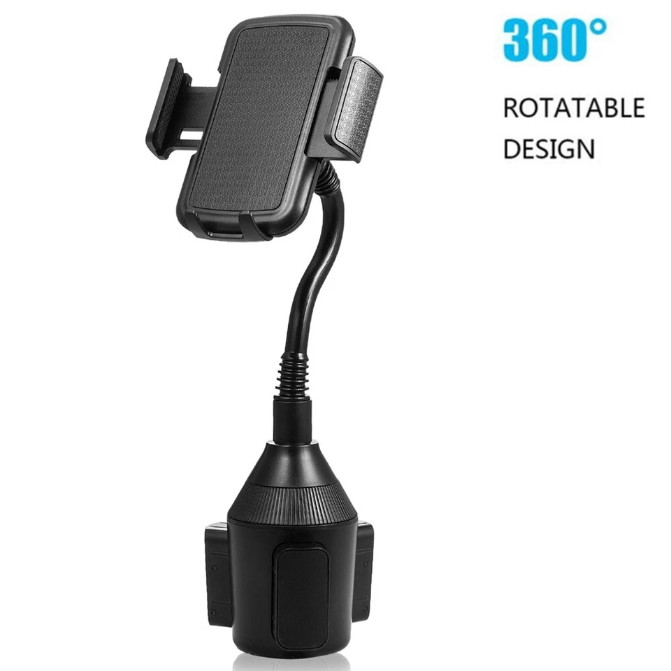 360° Heavy Duty Car Cup Cell Phone Holder Mount Goose Neck For iPhone Samsung - Image 2 of 4
