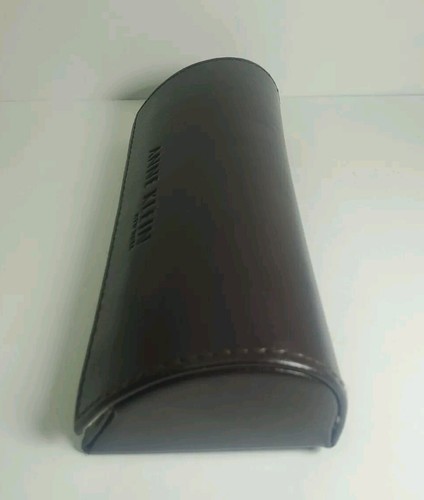 Anne Klein New York Eyeglass Case Brown Dark Leather Semi-Hard Magnetic Closure - Picture 16 of 21
