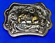 Vintage Horse End of the Trail two tone western belt buckle