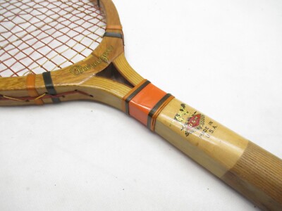 Raquette De Tennis Ancienne Draper Maynard Harvard - Bois à Carreaux Vers 1895 - Occasion Bon état Vintage
