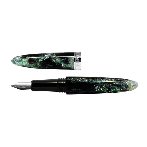 Penna BENU, penna stilografica Minima Mystical Green Silver, penna stilografica, M, media - Foto 2 di 4
