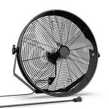 20 Inch High Velocity Wall Mount Fan with Rack 3 Speed Metal Ventilation Fan