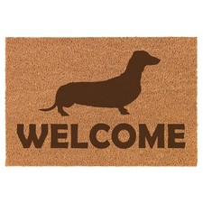Coir Door Mat Entry Doormat Welcome Dachshund