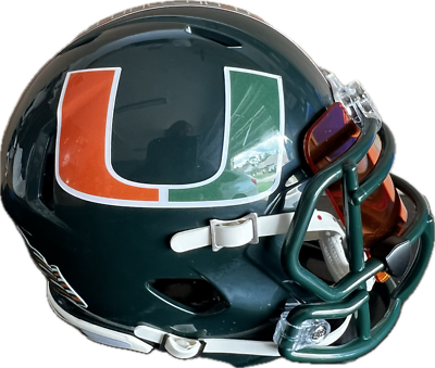 #ad #ad Miami Hurricanes AMP Series Custom Green Mini Helmet $74.00