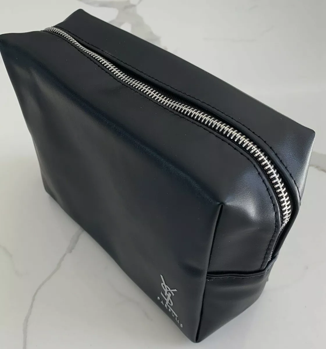 YSL BLACK TOILETRY SHAVE WASH BAG MENS TOILETRY TRAVEL POUCH FOR HIM