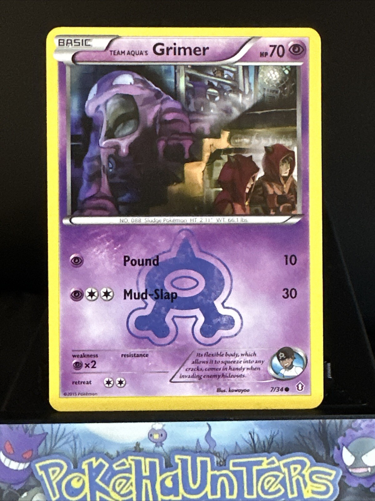 Pokemon Card Team Aqua's Grimer 7/34 Double Crisis Non Holo L/P