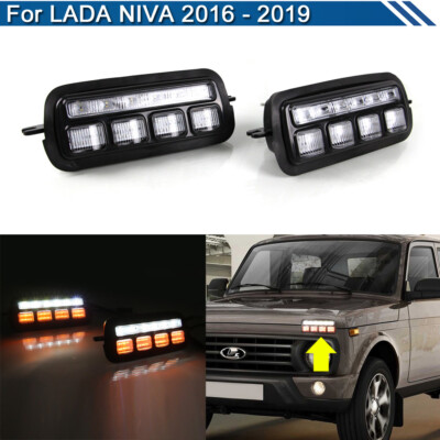 Daytime Running Lights LED DRL Fog Lamp Replacement Bumper For LADA NIVA 2016-19