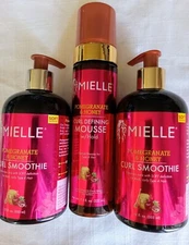 MIX Lot OF  3 Mielle Pomegranate Honey Organics Curl S + mouse Type 4 Hair 12 Oz