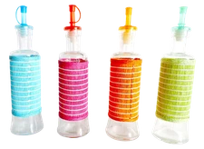 Oil Vinegar Glass Cruet Condiment Bottles Dressing Sauce Dispenser Color Choice