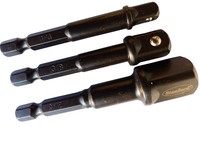 "3 Tlg. Bohrfutter Adapter Set 1/2\" 3/8\" 1/4\" Stecknussadapter Akkuschrauber"
