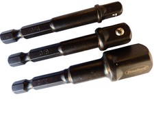 3 tlg. Bohrfutter Adapter Set 1/2" 3/8" 1/4" Stecknussadapter Akkuschrauber