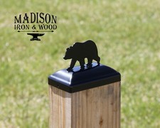 Bear Fence 4x6 Post End Cap, Black Bear Fence Post Cap, Bear Decor, Cabin Deocr