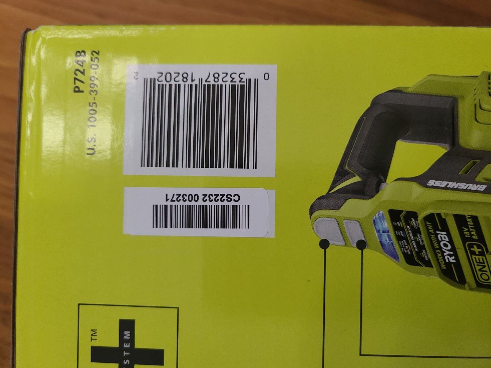 Ryobi P724B 18V ONE+ Green Stick Vacuum Cleaner TOOL & CHARGING MOUNT