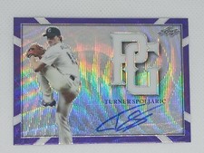 2021 LEAF PERFECT GAME TURNER SPOLJARIC AUTO PURPLE WAVE REFRACTOR 3/8