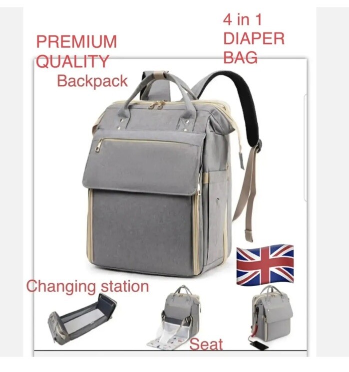 Baby Changing Backpack with USB Port Portable Mat Waterproof Nappy Diaper  Bag