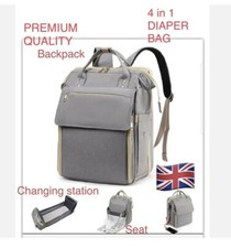 DIAPER BAG DIAPER BACKPACK BED SEAT BABY TRAVEL BAG CHANGING MAT MUM DAD BAG UK