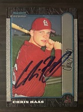 1999 Bowman Chrome #90 Chris Haas St Louis Cardinals Signed Card Autographed