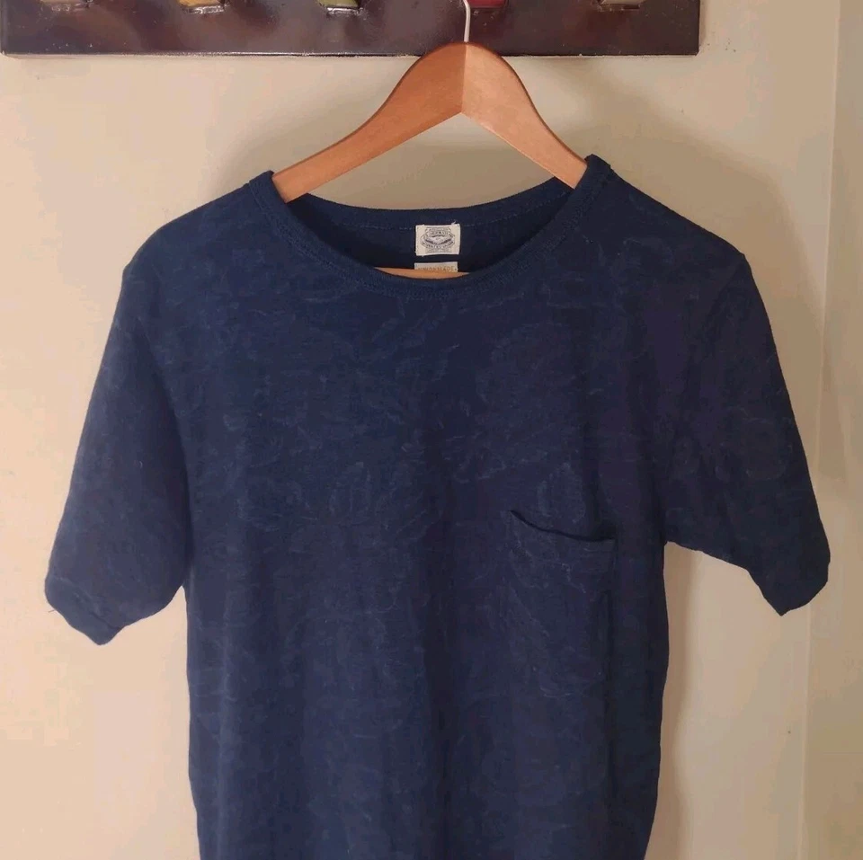 Camisa Top Journal Standard Homestead S/S Tejida Talla Mediana Azul Hecha en Unión Japón Foto 2 de 4