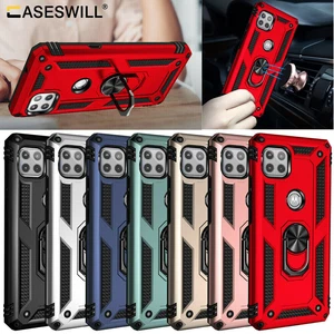 Pour Motorola One 5G Coque Ace Shockproof Ring Support Téléphone Cover+Protecteur d'écran