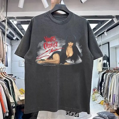 Elvira Mistress of the Dark Your Cruelly Basic Charcoal Unisex Tshirt Reprint