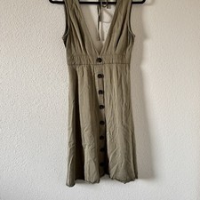 Forever 21 Women’s Low Cut A-line Dress Size small Olive Green