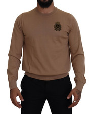 Suéter Dolce & Gabbana Beige Cashmere Corona Logo Pullover IT54 / US44 /XL $1350