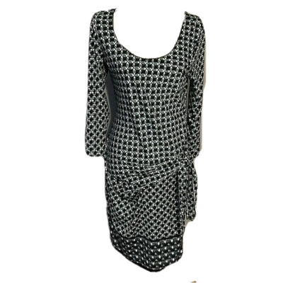 MAX STUDIO Strickkleid tailliert Print mit seitlicher Draperie am Bindeband v...