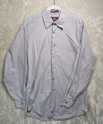 nordstrom shirt mens sz 15.5 - 34/35 mauve & light gray textured long sleeve