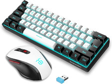 Wireless Gaming Keyboard and Mouse Combo, Include Mini 60 Merchanical Feel RGB