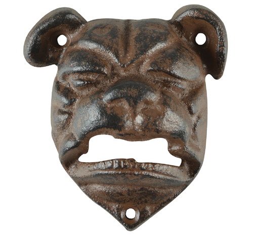 Pratico Apribottiglie Da Parete BULLDOGGE In Ghisa. Decorativo E Funzionale