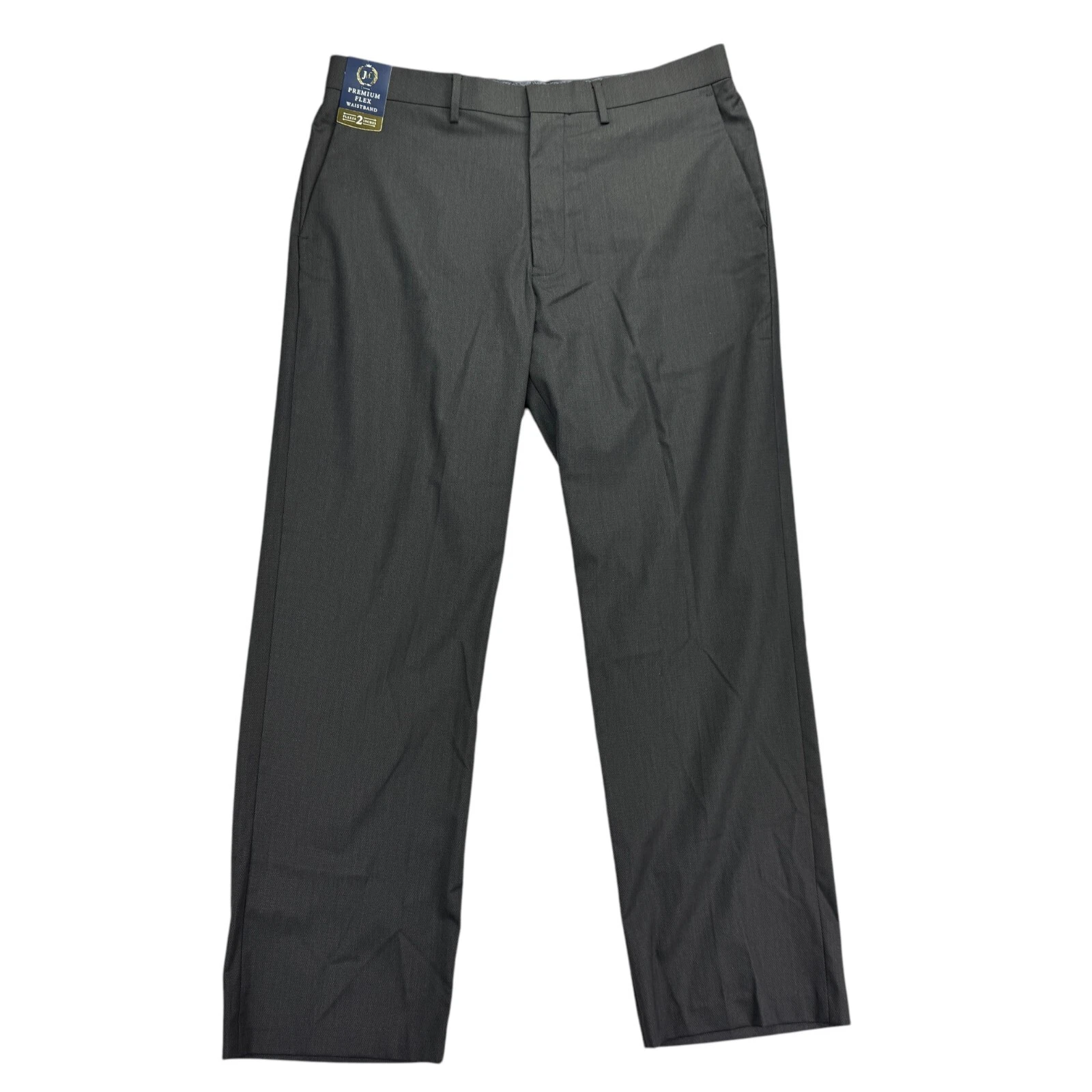 Haggar Mens 4-Way Stretch Diamond-Weave Classic Fit Dress Pants Charcoal 36x30