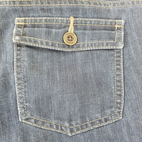 Riders Copper Denim Shorts Juniors 7 Blue Jean Mid Rise Bermuda Cargo Drawstring - Picture 15 of 16