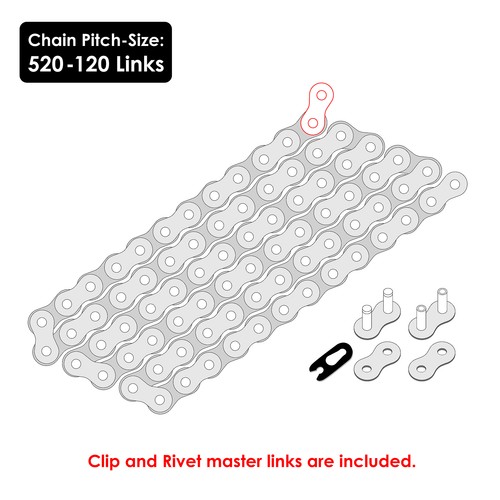 Black Drive Chain for Kawasaki Ninja 300 Ex300 Abs 2013 2014 2015 2016 2017 - Picture 2 of 8