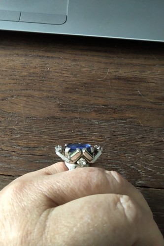 Vintage modernist 1950s adjustable rhinestone cocktail ring - Picture 5 of 5