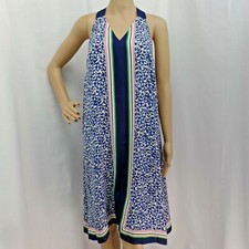 "ANN TAYLOR" FLORAL COLORBLOK  ASYMMETRICAL HALTER DRESS SZ: XS NWT $159