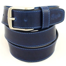 Cintura Uomo vera Pelle Blu Cinta Donna in Cuoio Sportiva Casual di da 4 cm cl1