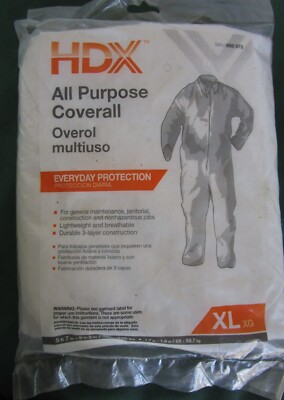 HDX All Purpose Coverall XL  692 073 Durability Breathability ANSI-ISEA 101-1996