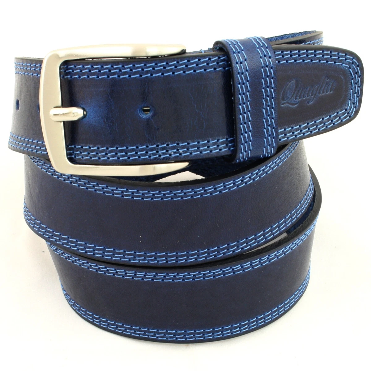 Cintura reversibile da uomo in Pelle Blue stampa Posillipo [art.236] – Parisini Pelletterie