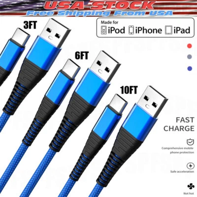 For Apple iPhone 16 Pro Max 15 Plus Charger USB Type C Cable Data Transfer Lead