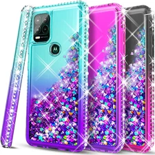 For Motorola Moto G Stylus 5G 2022 2023 Case Phone Glitter Cover +Tempered Glass